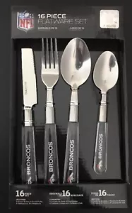 NFL 16 Piece Flatware Set Forks, Knives, Spoons Dining Set Denver Broncos - Picture 1 of 2