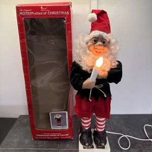 Animierte Weihnachtsmann-ELF mit Kerzenlicht TELCO Weihnachten Motion-ette FUNKTIONIERT Lesen - Bild 1 von 17