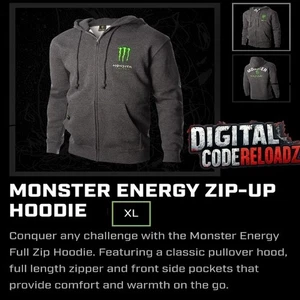 Monster Energy Mayhem Gear - Zip Up Hoodie / Charcoal XL New / Sealed - Picture 1 of 4