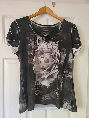 Camiseta para mujer Mudd manga corta XL rosa amor gráfico Foto 1 de 4