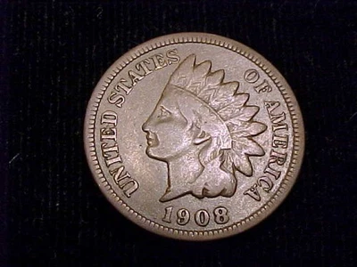 1908-S Indian Head Cent, choice Very Good Grade. A nice coin. - Image 1 of 2