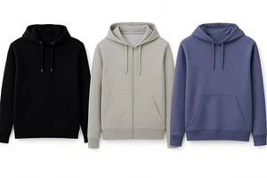 Men’s Fleece Hoodie – Black, Grey, White, Sky Blue – Regular Fit – All Sizes - Picture 1 of 35