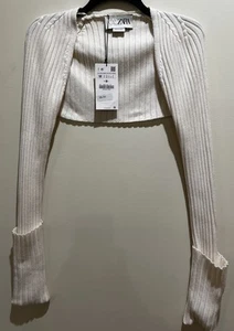 NWT ~ Zara Long Seeve Open Sweater Cream Color ~ Size Medium - Picture 1 of 5