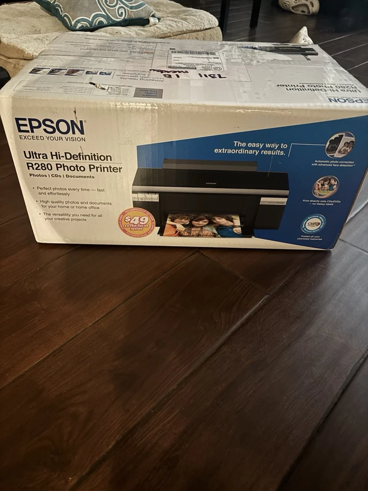 Epson Ultra Hi-Def Stylus Photo R280 Digital Inkjet Photo Printer - Black/Silver - Image 1 of 1