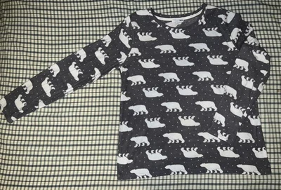 Sonoma Women's Fleece Pullover L Large Gray Polar Bear Pajama Loungewear Top - Image 1 of 4