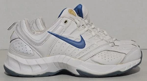 Nike Mujer EE. UU. Talla 7 Cuero Blanco-Azul Nike Símbolo Estilo Código 315345-141 - Imagen 1 de 9