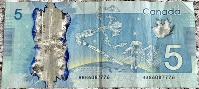 Canada $5 Dollar Banknote Lucky 777 Serial Angel Number HBG 6087776 Triple 7 - Image 1 of 2
