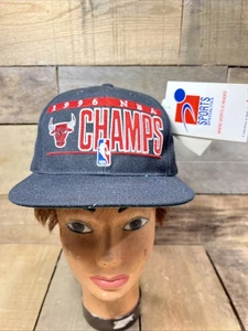 Vintage NWT CHICAGO BULLS 1996 NBA CHAMPS HAT Sports Specialties SnapBack - Picture 1 of 19