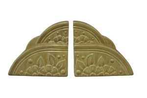 Ceramic Yellow Floral Book Ends - Picture 1 of 6