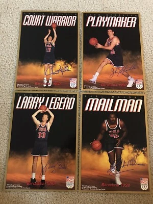 Lote 4 carteles de baloncesto Kellogg's Dream Team EE. UU. - Juegos Olímpicos 1992 Larry Bird ++ Foto 1 de 4