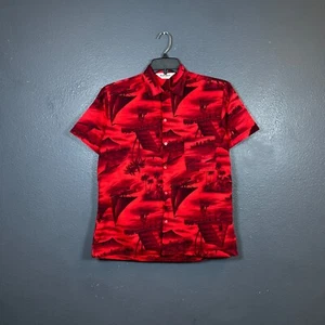 Playboy 15m 15,5 men’s red button up short sleeve shirt vintage island boats - Picture 1 of 5