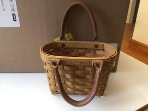 Longaberger 2005 Small Boardwalk Purse Basket - Leather Handles - Picture 1 of 4