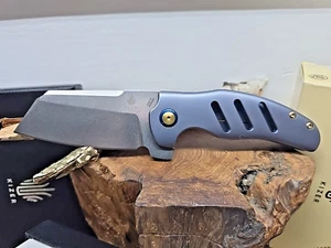 KIZER Sheepdog Full Size Blue Titanium- KI4488A - 3.25" S35VN Blade - Picture 1 of 23