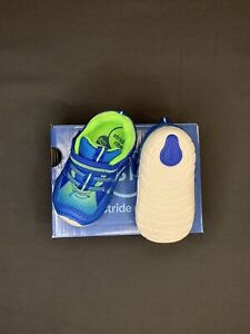 Stride Rite Kylo Blue/Green Size 4.5C (Wide Fit Shoe)