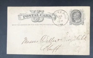 Antique 1878 Cleveland Ohio Target Fancy Cancel Postal Card Postcard - Picture 1 of 3