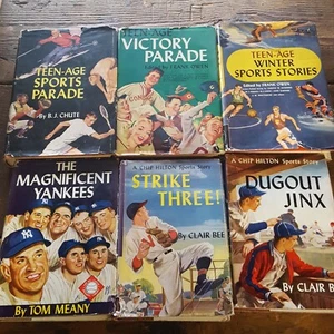 Vintage Teen Sports Books Yankees Lot Of 9 Chip Hilton Claire Bee Tom Meany - Picture 1 of 3