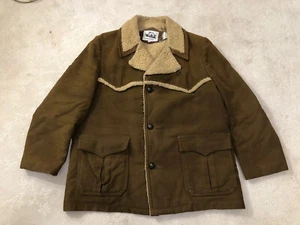 Woolrich Utility Chore Jacket Men’s 44 Fleece Lined Barn Coat Brown Western Warm - Picture 1 of 8