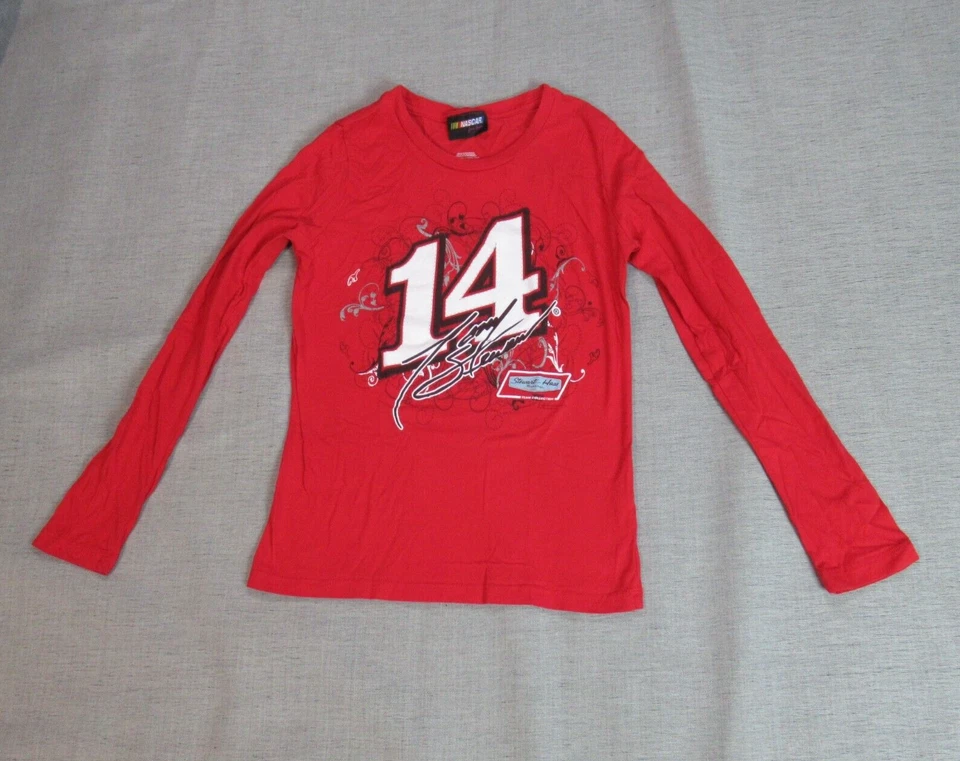 Camiseta Nascar For Her Niñas Mediana Roja Manga Larga #14 Tony Stewart Racing Tee Foto 1 de 4