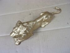 Vtg Antique Fireplace Mantel Decor Lion Brass Metal Figurine Crouching Gold Old 