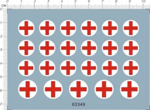 Calcomanía de agua universal de 10 mm Cross Air Force Roundel para automóvil ambulancia marcas con logotipo - Imagen 1 de 1
