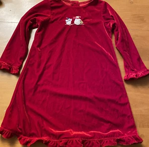 Sophie Rose Boutique Girls Dress Size 5 Red Velveteen Ruffle Beaded Snowman - Picture 1 of 8
