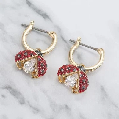 Новый Idyllia каплевидной формы серьги божья коровка красный позолоченный тон 5666131 - Изображение 1 из 4