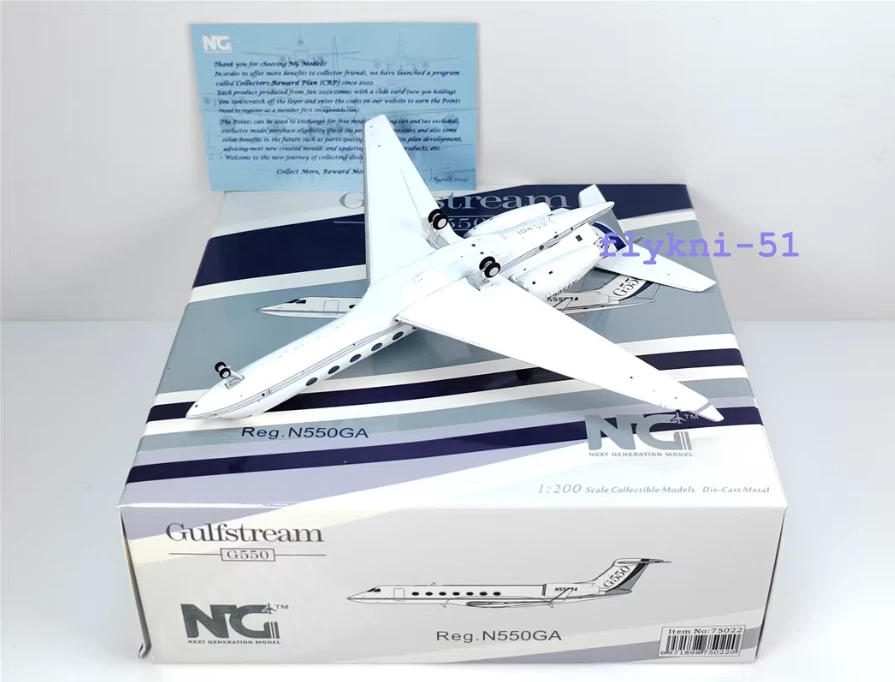 1/200 NG Model N550GA Gulfstream G550 Jet Business Original Factory Paint Model - Image 1 of 4