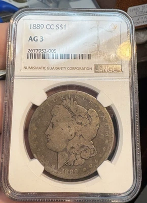 1889-CC$1 Morgan Silver Dollar NGC AG3 - Image 1 of 4