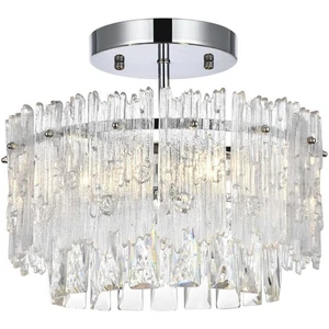 Elegant Lighting 1780F12C Emilia Flush Mount Chrome - Picture 1 of 9