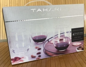 Tahari Stielloses Weinglas 4er Set - 18,5oz Neu im Karton Langlebiges Glas Ergonomisch - Bild 1 von 5