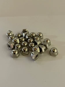 25 #10-32 Nickel Plated Steel Acorn Cap Hex Nuts - Picture 1 of 1