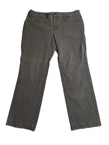 Eddie Bauer Womens Pants Curvy Fit Boot Cut Brown Stretch Plus 18W Grey Cotten - Picture 1 of 8
