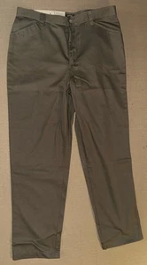 NEW RIDERS By Lee Women’s 14 M Eased Fit Pants Flat Front Sage Green Straight - Picture 1 of 7