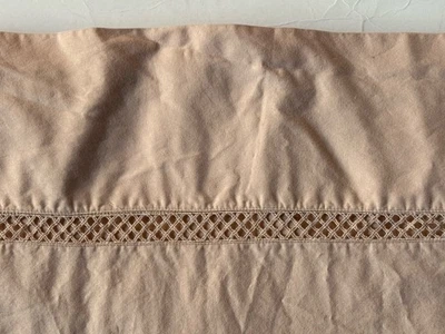 RARE Court Of Versailles *KING FLAT SHEET Lattice PEACH PIMA COTTON Flesh Color - Image 1 of 4