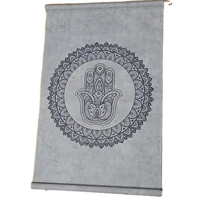 Mandala pendurada na parede Hamsa tapeçaria de algodão hippie boêmio indiano arremesso arte - Imagem 1 de 4