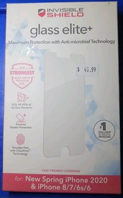 Protector de pantalla de vidrio ZAGG Invisible Shield Elite+ para iPhone 8/7/6s/6 - transparente Foto 1 de 2