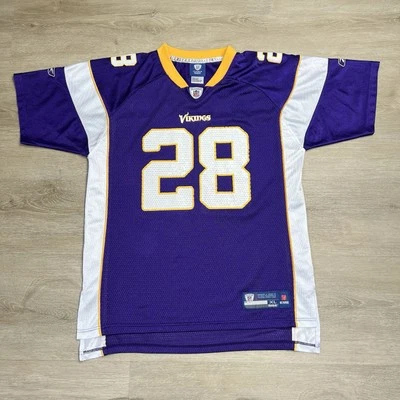 Camiseta deportiva de los Minnesota Vikings Adrien Peterson #28 On Field Reebok niños jóvenes talla XL Foto 1 de 4