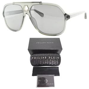 NEW!! PHILIPP PLEIN SPP004V 9MBX 61-13-145 Grey Pilot Full Rim Mens Sunglasses - Picture 1 of 7