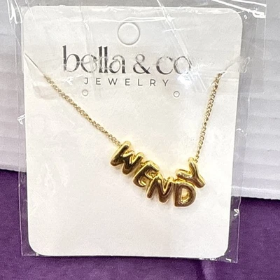 "WENDY" пузырь письмо имя ожерелье позолоченный новый BELLA & CO ювелирных изделий - Изображение 1 из 4