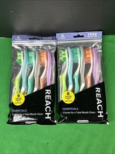 2 Pack REACH Essentials Toothbrush Soft 6 Ct Each - Picture 1 of 2