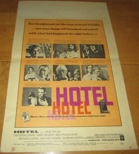 ROD TAYLOR MERLE OBERON MICHAEL RENNIE in "HOTEL"  1967 movie poster Window Card