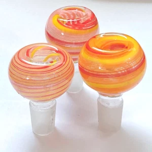 (2 PCS Random) 18mm Glass on glass Slide Bowl Water Pipe Hookah Head Piece - Picture 1 of 4