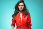359705 Nina Dobrev Hot Actress Model Red Leather Jacket Art Print Poster Plakat