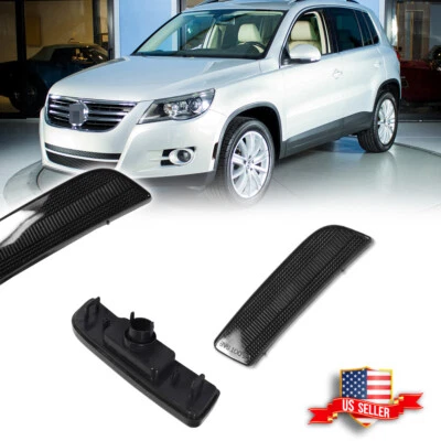 2 peças de lentes esportivas fumê parachoque dianteiro luzes indicadoras laterais para 2009-2017 VW Tiguan - Imagem 1 de 4