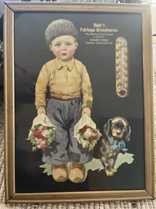 Vintage Rudy’s Greenhouse Canton OH Advertising Framed Print Thermometer - Picture 1 of 5