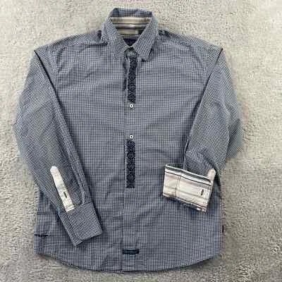 English Laundry Christopher Wicks Button Up Shirt Mens Large Blue Check - image 1 of 4
