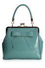 Turquoise Retro American Vintage 50S Rockabilly Shiny Handbag Bag Banned Apparel