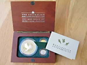 Australian 1995 Mint Set Platinum Koala Gold Nugget Silver Kookaburra Mintag 200 - Bild 1 von 10