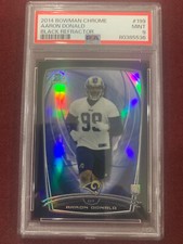 Aaron Donald 2014 Bowman Chrome Black Refractor Rookie Card 56/299 PSA 9 Mint