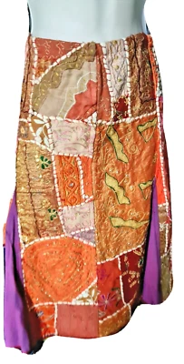 Vintage  Colorfull Skirt Patchworrk Handmade-  Second Hand  - image 1 of 2